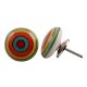 Multicolor Stripe Flat Ceramic Drawer Knob
